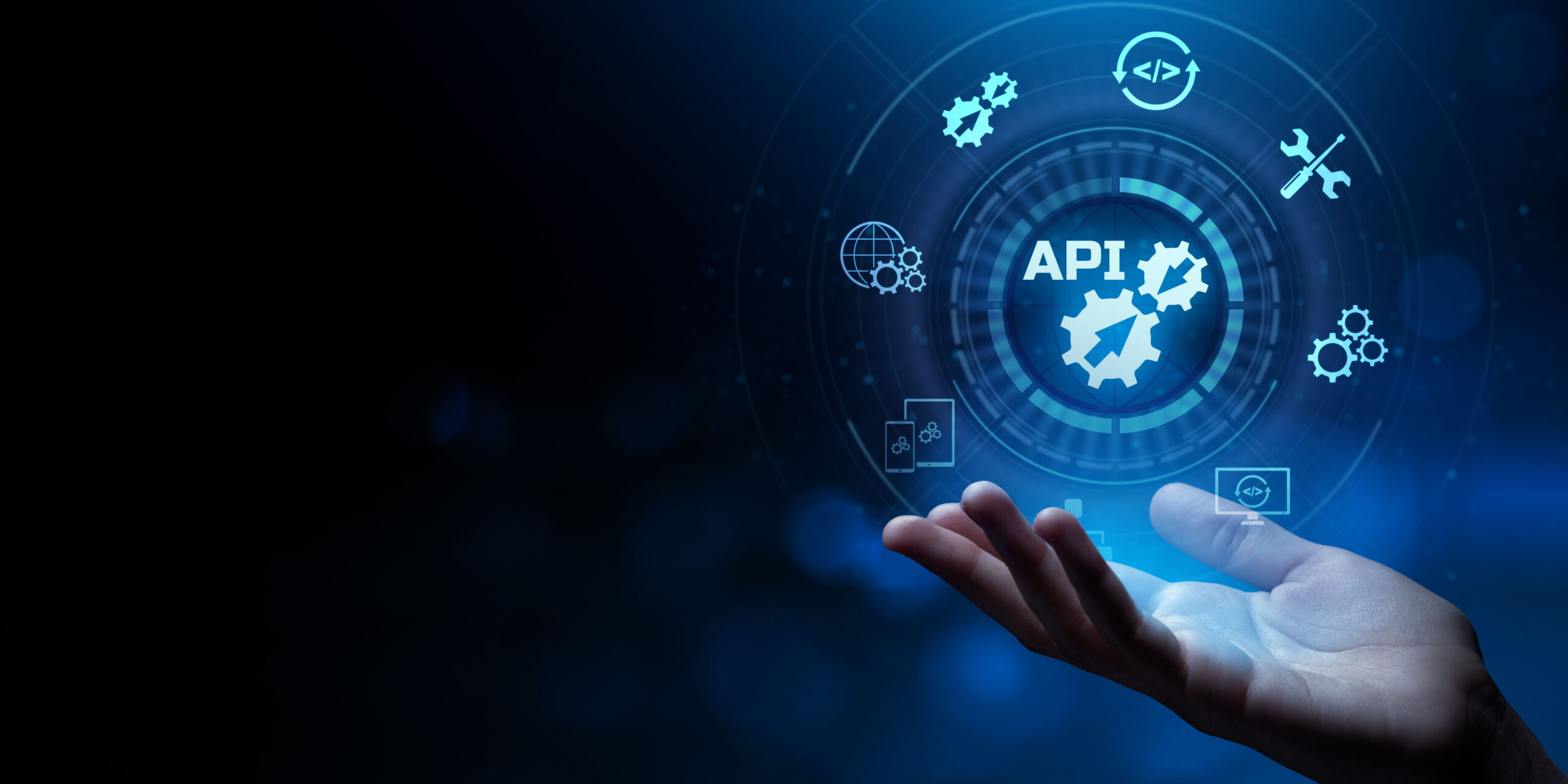 API integration setup with visual representation of data flow.