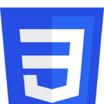 CSS logo in a minimal blue and white style.