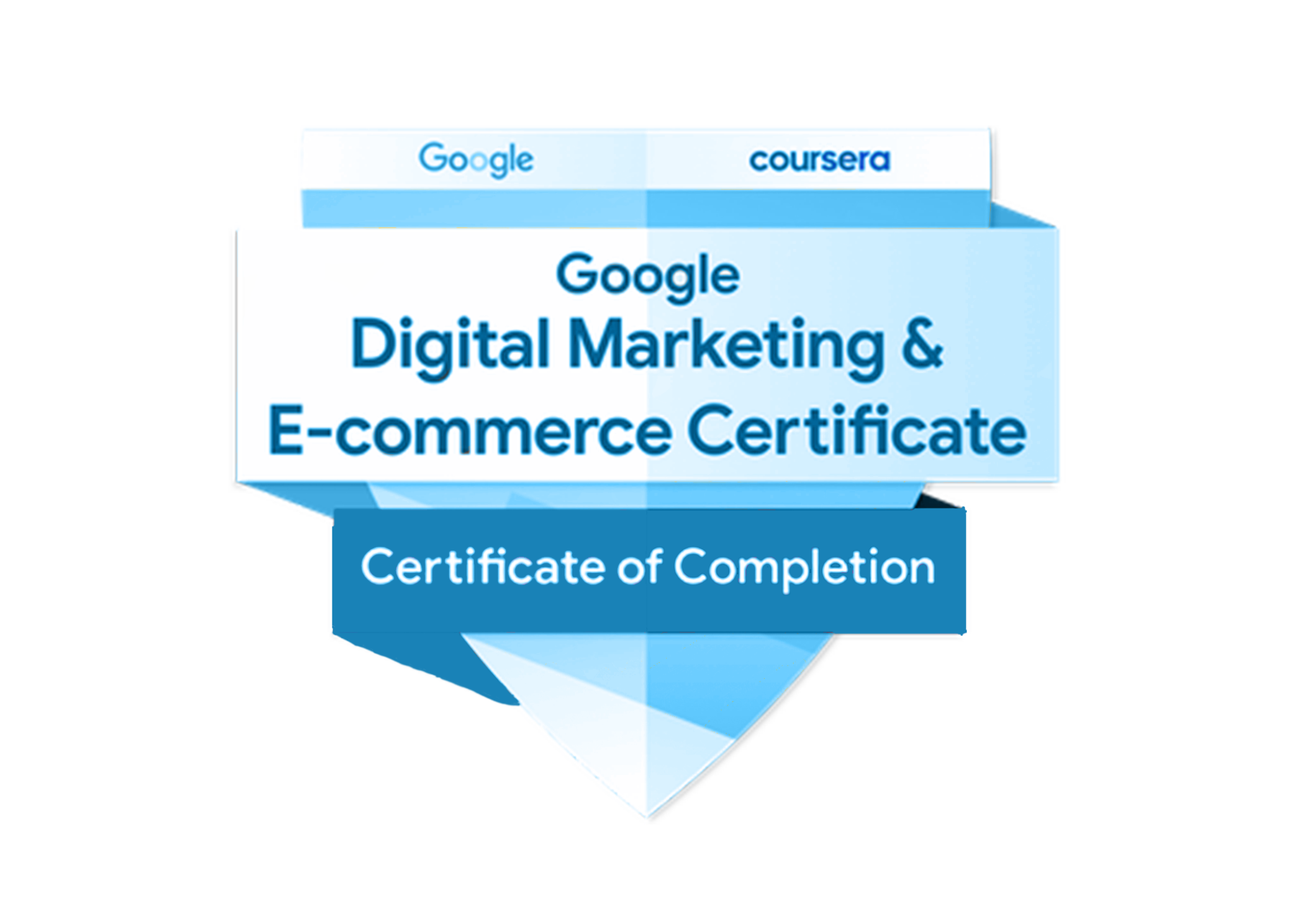 Google Marketing certification badge with logo.